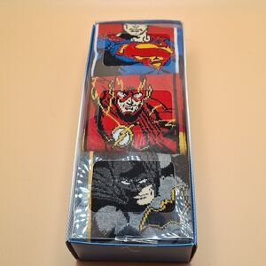 Bioworld DC Comics Justice League Men's The Flash Batman Superman Adult 3-Pack